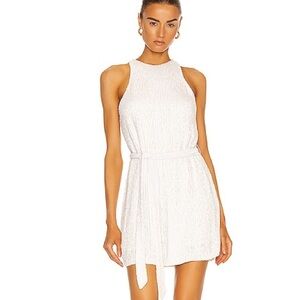 New with tags RETROFETE moonglow white sequin Cecilia sleeveless tie dress XL